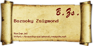 Bozsoky Zsigmond névjegykártya